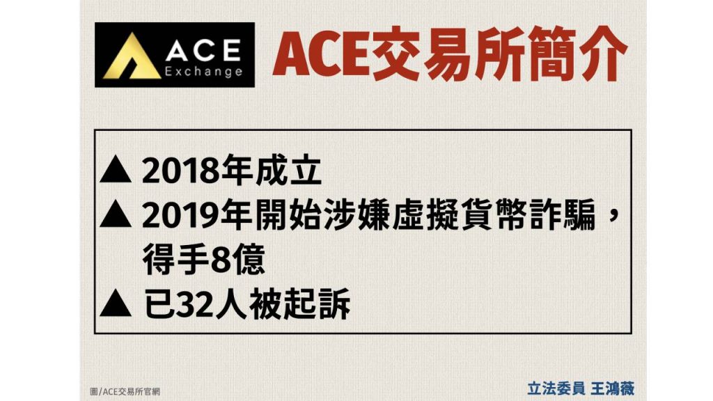 ACE交易所簡介說明。圖說／立法委員王鴻薇辦公室提供