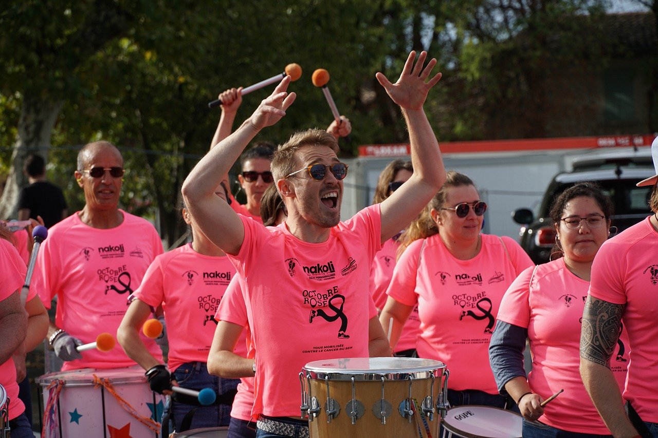 october, marching band, breast cancer awareness